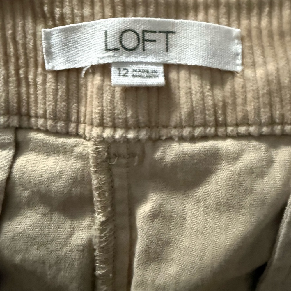 LOFT Light Tan Corduroy Trousers